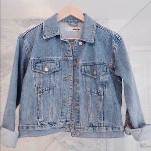 TOPSHOP Moto Fitted Western Denim Jacket